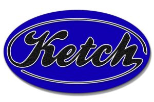 Ketch Oval Sticker Blue