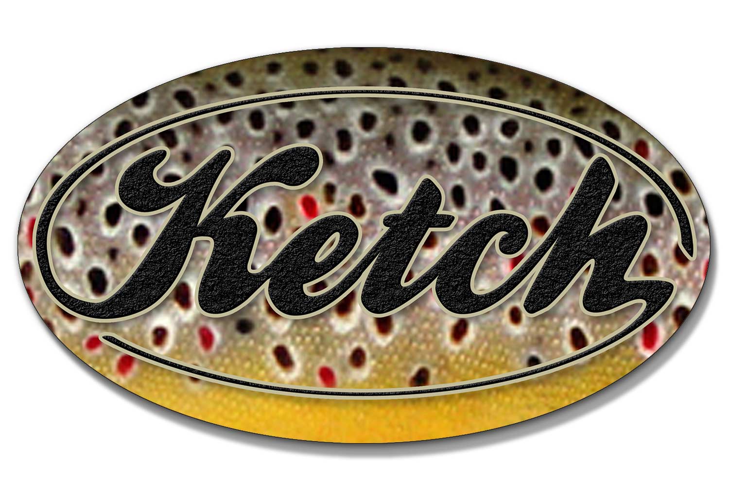 Ketch Oval Sticker Brown Trout