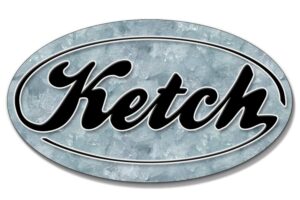 Ketch Oval Sticker Ice Fishing