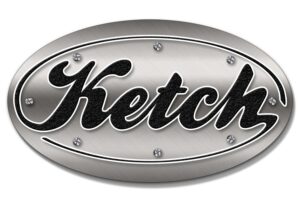 Ketch Oval Sticker Brushed Aluminum