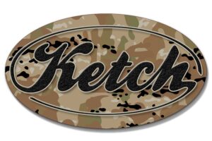 Ketch Oval Sticker Modern Camo