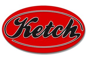 Ketch Oval Sticker Red