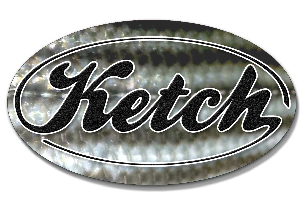 Oval Ketch Sticker - Striper - Striped Bass