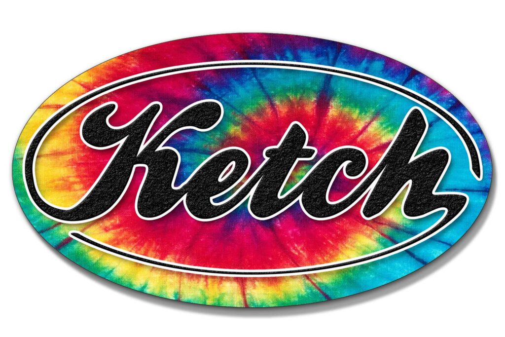 Oval Ketch Sticker - Tie Dye