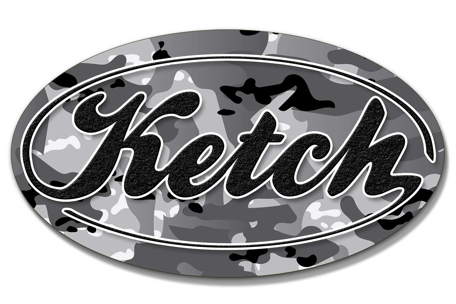 Ketch Oval Sticker Urban Camo