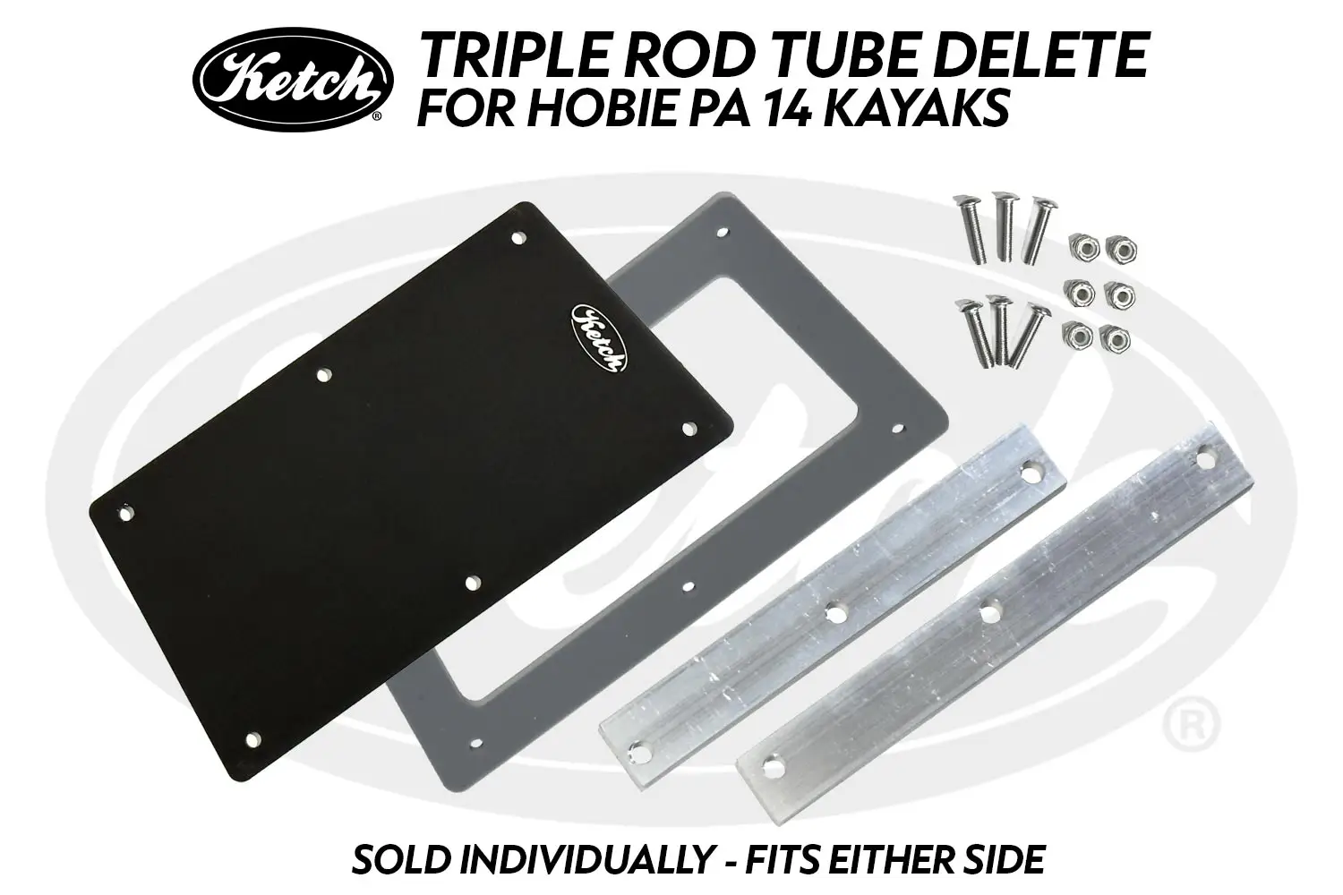 Ketch Triple Rod Tube Delete Plate - for Hobie® PA 14 Kayaks