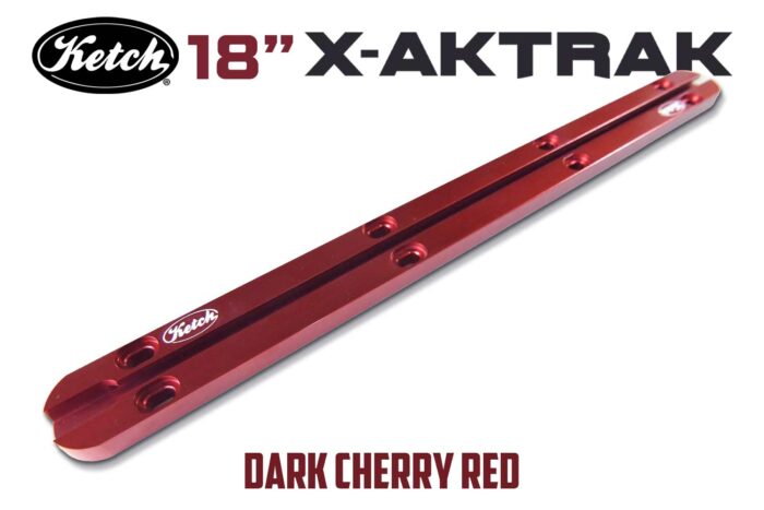 Ketch X-Aktrak Heavy Duty 18 inch t-track in Dark Cherry Red anodized aluminum