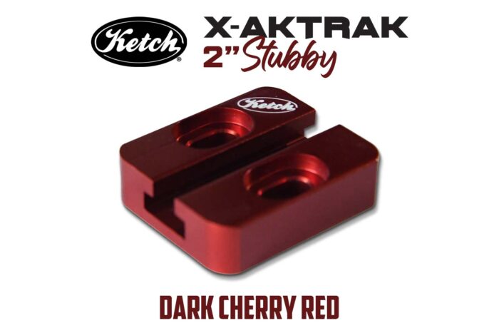 Ketch X-Aktrak Heavy Duty 2 inch Stubby t-track in Dark Cherry Red anodized aluminum