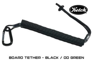Black / OD Green Ketch Board Tether for securing your fish measuring board to your kayak.