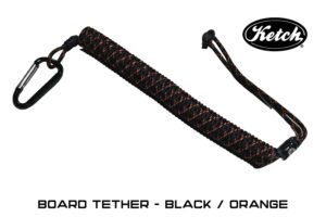 Black / Orange Ketch Board Tether for securing your fish measuring board to your kayak.