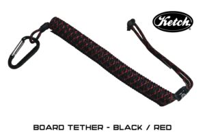 Black / Red Ketch Board Tether for securing your fish measuring board to your kayak.