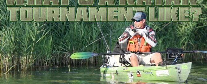 What's a kayak tournament like? video featuring Dave Brooke fishing a kayak tournament at East West Harbor.