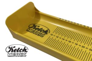 Ketch Metric Karbonate fish measuring device, marked every centimeter for international customers.
