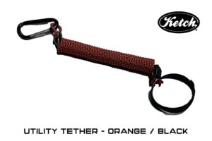 Orange / Black Ketch Utility Tether for securing items to your PFD or kayak.
