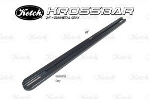 Ketch Krossbar 24 inch shown in Gunmetal Gray Anodized Aluminum, for dual graph/fish finder mounting.
