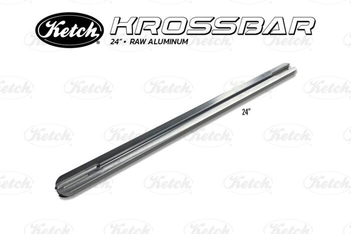 Ketch 24" Raw aluminum Krossbar for mounting dual graphs or other heavy accessories across your kayak.