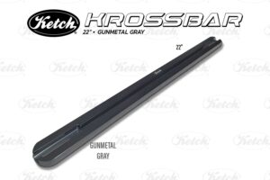 Ketch Krossbar 22 inch shown in Gunmetal Gray Anodized Aluminum, for dual graph/fish finder mounting.