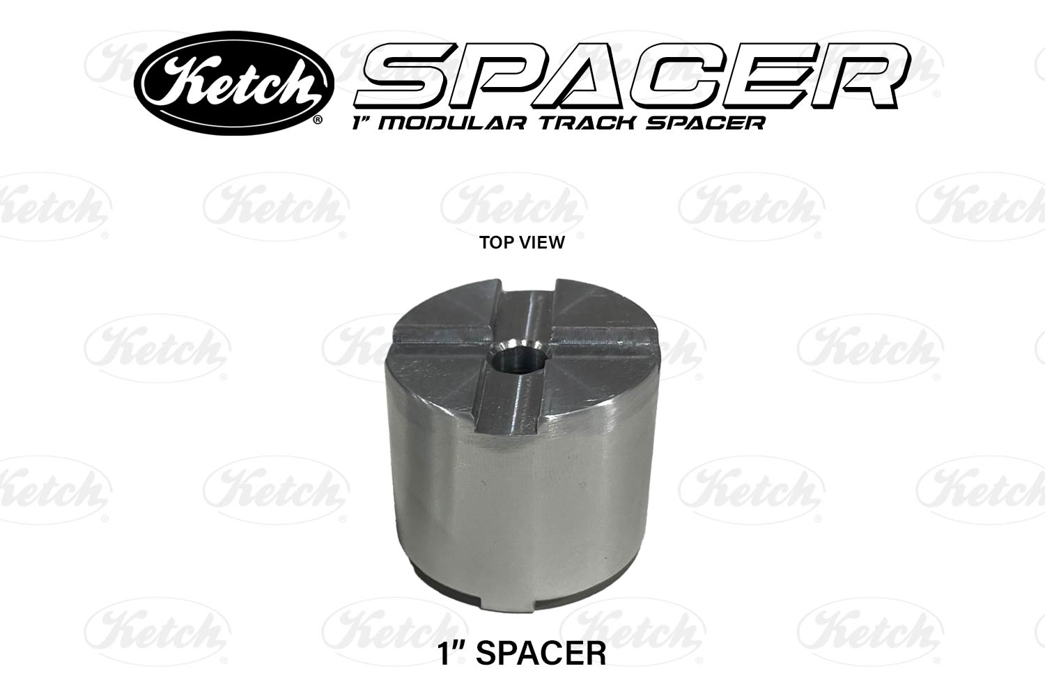 Ketch Products 1 inch modular track spacer to elevate your Ketch Krossbar for mounting on kayaks.