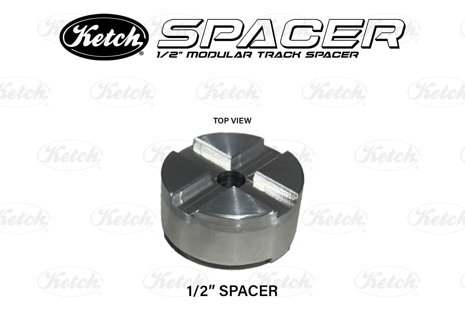 Ketch Products Half Inch modular track spacer to elevate your Ketch Krossbar for mounting on kayaks.