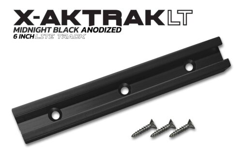 Midnight Black aluminum anodized 6 inch X-Aktrak lite t-track accessory mounting solution for kayaks and other uses.