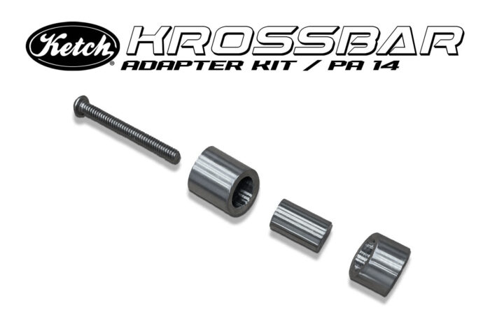 Ketch Krossbar Hobie PA14 Adapter kit for mounting the Krossbar to the Jake Plates of a Hobie Pro Angler 12 or 14 kayak.