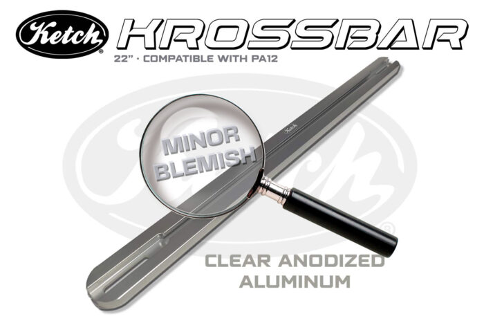 Ketch blemished 22" Krossbar for mounting dual graphs on kayaks like the Hobie Pro Angler 12 in clear anodized aluminum.