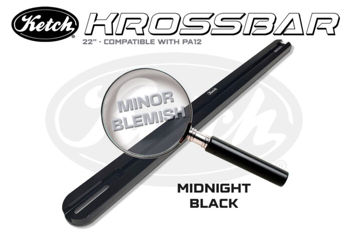 22" blemished Ketch Krossbar in Midnight black color for mounting dual or large graphs on fishing kayaks.