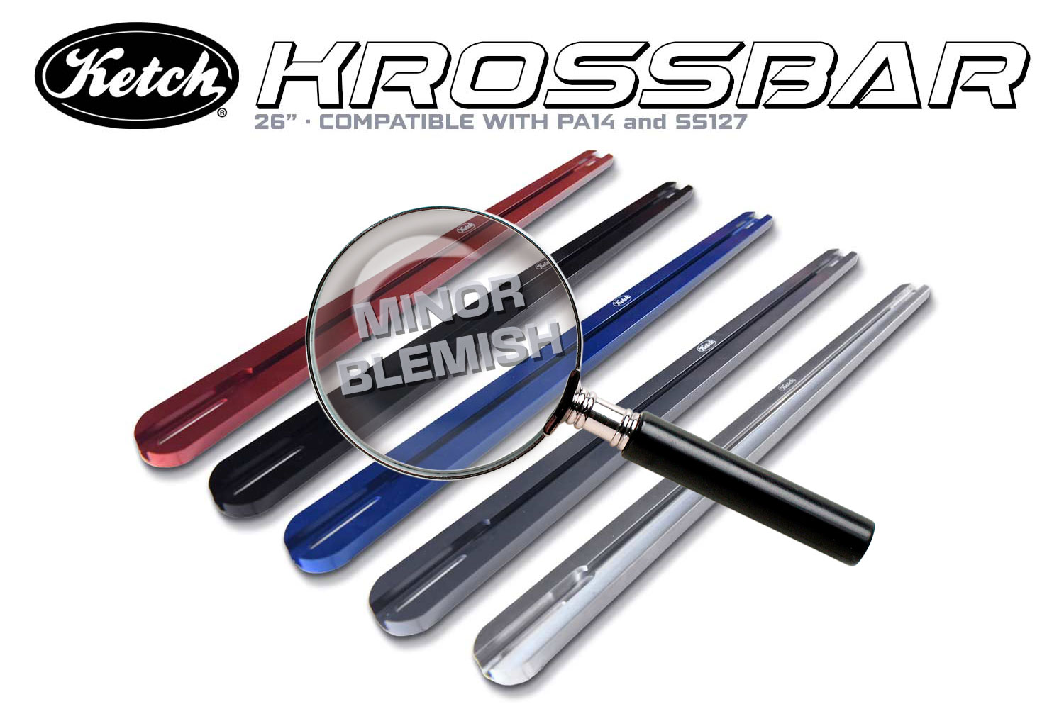 Blemished Ketch Krossbars in the 26" size for dual fish finder mounting on Hobie PA14, Bonafide SS127 and NuCanoe Unlimited Kayaks.