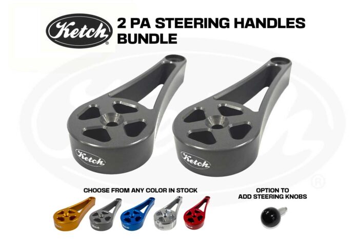 Ketch Products 2 Hobie PA 12/14 Steering Handles Bundle. For Hobie Pro Angler series kayaks, not for Hobie Pro Angler 360 that can only use 1 Steering Handle.