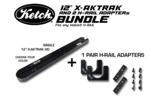 12" X-Aktrak HD and H-Rail Adapters Bundle for use on Hobie Kayaks with H-Rail systems.