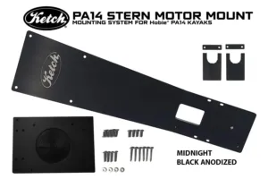 Ketch PA14 Kayak Stern Electric Motor Mount - Midnight Black Anodized