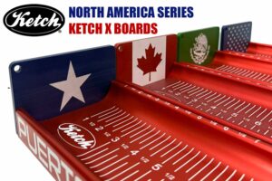 group photo of the Limited Edition North America Ketch X fish measuring boards.