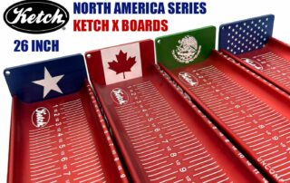 group photo of the 26" Limited Edition North America Ketch X fish measuring boards.