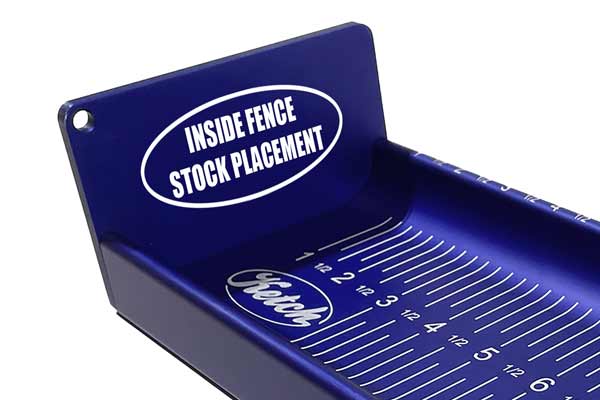 Sample showing the custom engraving location - inside fence "Stock" graphics on Ketch Board.