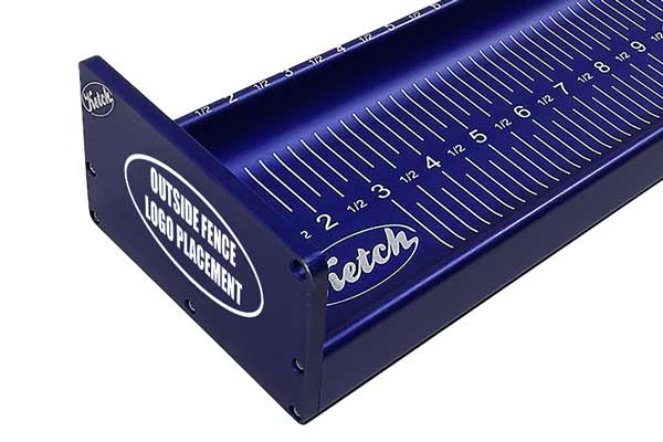 Sample showing the custom engraving location - outside fence of Ketch Board.