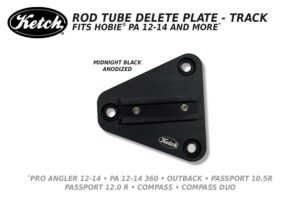 Rod Holder Delete Plate with t-track, for Hobie kayaks.