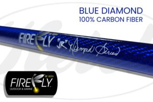 closeup of the pole of the Firefly Junior Diamond Series 360° Stern Light that telescopes 3 to 5 feet in the Blue Diamond color.