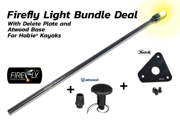 Firefly 360° Light Bundle Deal with Delete Plate and 2-prong Atwood Base for Hobie Kayaks