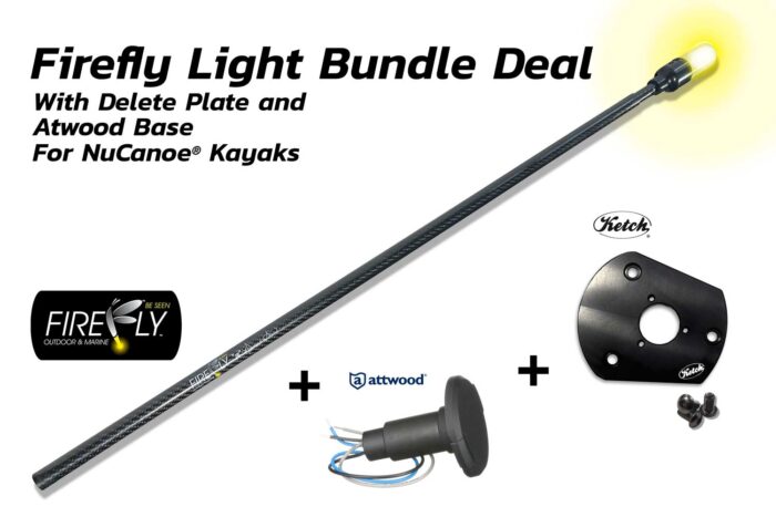 Firefly 360° Light Bundle Deal with Delete Plate and 2-prong Atwood Base for NuCanoe Kayaks