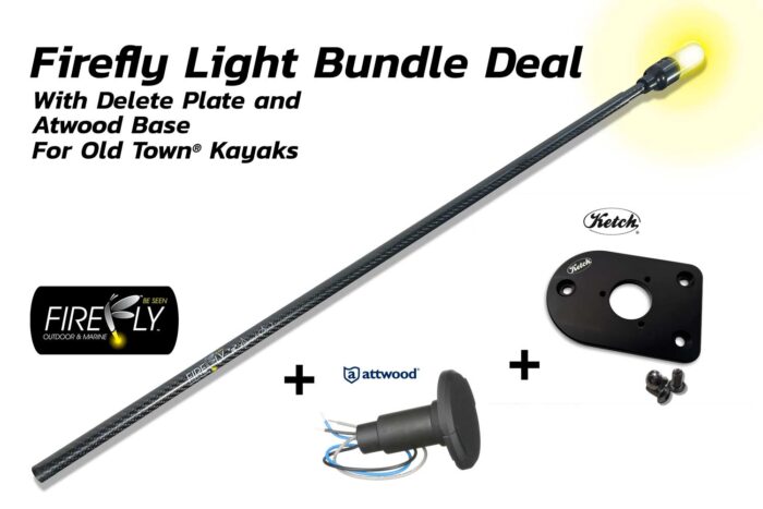 Firefly 360° Light Bundle Deal with Delete Plate and 2-prong Atwood Base for Old Town Kayaks