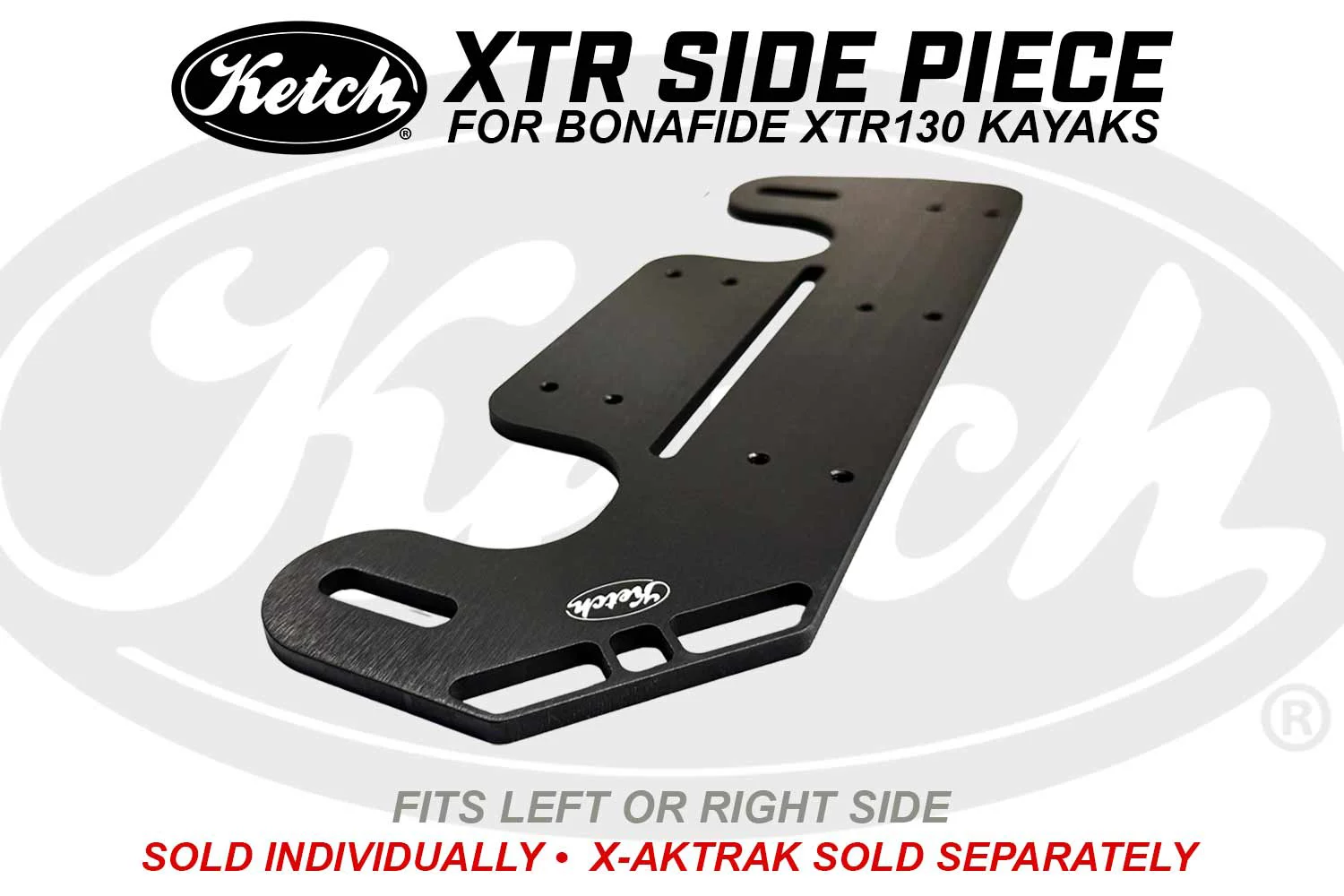 Black Ketch XTR Side Piece for a Bonafide XTR130 kayak, sold individually and designed to fit either side