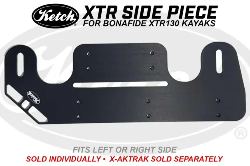 Black aluminum Ketch XTR Side Piece with mounting holes, accessory slots, and tool tether cutouts