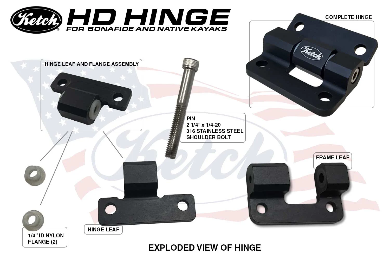 Ketch HD Hinge - For Bonafide and Native Watercraft Kayaks - Image 5