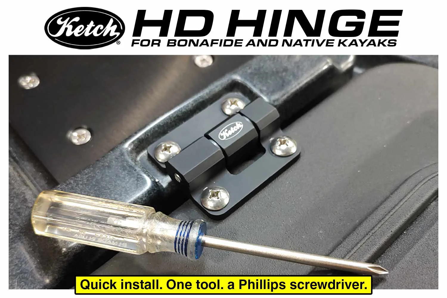 Ketch HD Hinge - For Bonafide and Native Watercraft Kayaks - Image 2