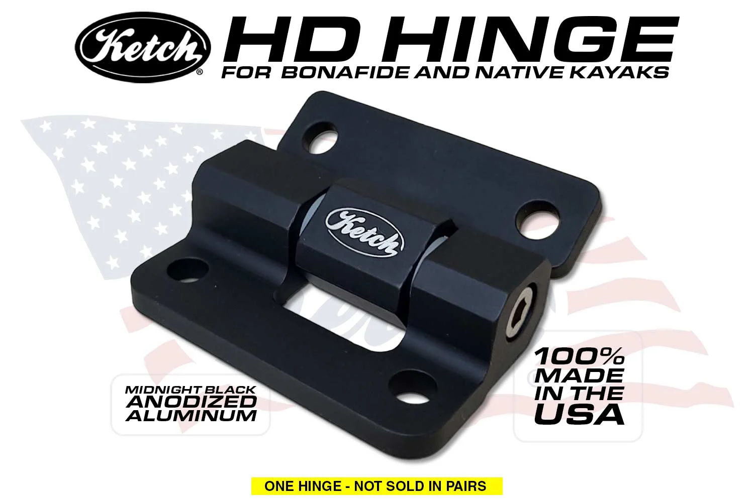 Ketch HD Hinge - replacement for Bonafide and Native Watercraft kayaks.