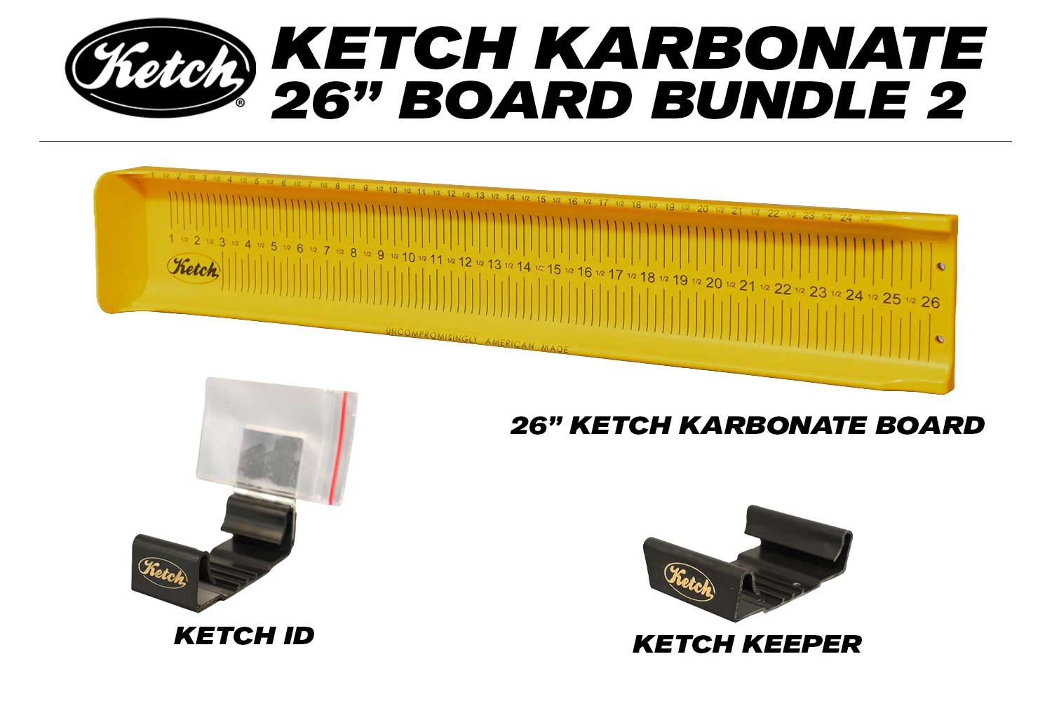 26 Inch Ketch Karbonate board bundle 2, Ketch ID, Ketch Keeper.